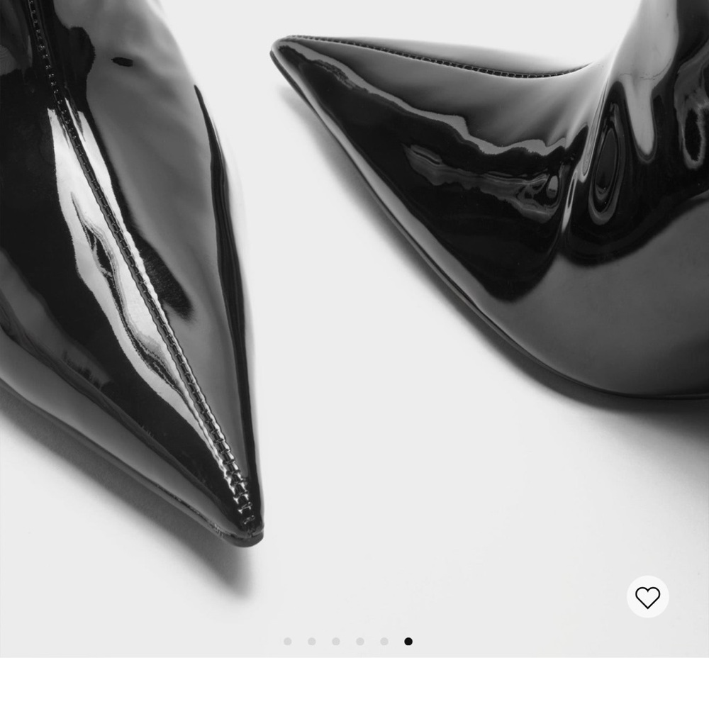 BNIB Sexy Black Patent Leather Stiletto Boots - Size 9.5 (EU size 40) - Picture 9 of 16